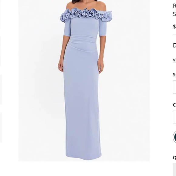 Xscape Dresses & Skirts - Elegant Off-Shoulder Lavender Maxi Dress